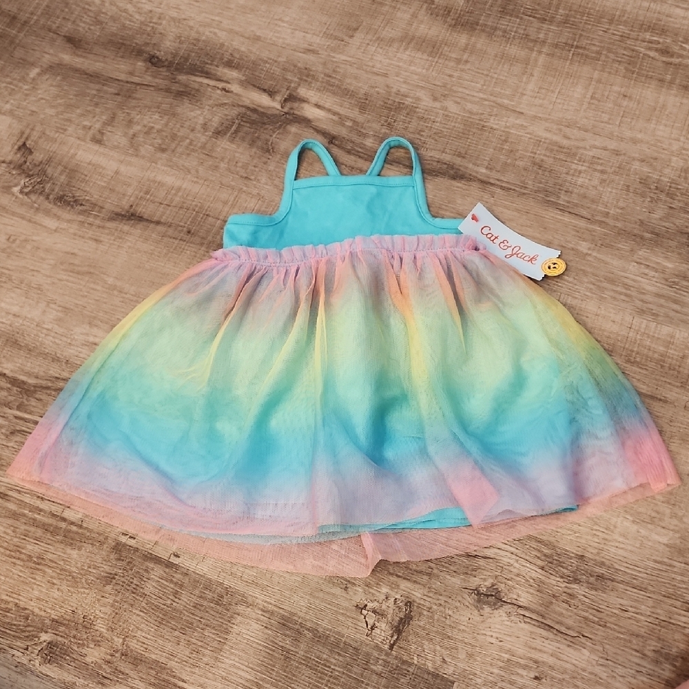 Cat & Jack Pastel Tulle Dress With Diaper Cover